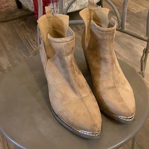 Suede cowboy booties